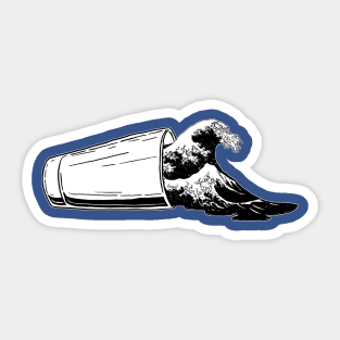 The Great Beer Wave (Light Print on Dark) Sticker